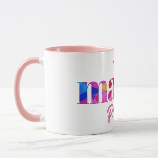 このママピンク祈抽象芸術マグ母の日の贈り物 マグカップ (左)