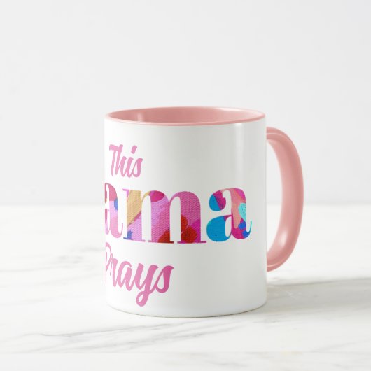 このママピンク祈抽象芸術マグ母の日の贈り物 マグカップ (正面右)