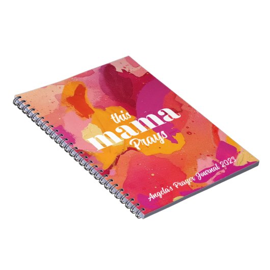このママ祈りオレンジとピンクの祈りの言葉ジャーナル ノートブック (右側)