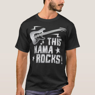 このママ、ロックンロールがお好きなのよ！レトロなギターが似合ってるわ Tシャツ
