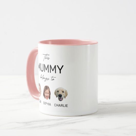 このママMummy属して、子供の顔3写真 マグカップ (正面左)