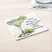 このマルガリータは私には子供もいないような味がする スクエアペーパーコースター (アングル)