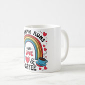 このマ走マオンラブ&コーヒー – レトロレインボー コーヒーマグカップ (正面右)