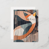 このミニマルなベクターキャットアートがスカンジナビアで大好き 箔シーズンポストカード (正面/裏面)