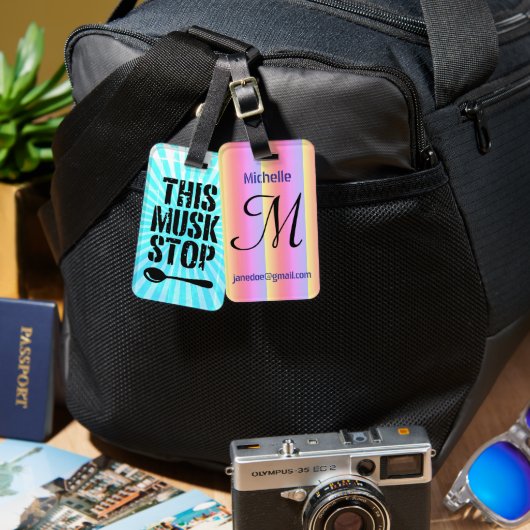 このムスクストップシェン | スプーン自由主義のミーム ラゲッジタグ (正面&裏面)