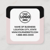 このモダンとお洒落黒 |ロゴとQRコード スクエア名刺 (正面)