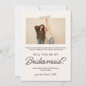 このモダンな写真フレームで私のブライズメイドになってくれる? 招待状 (正面)