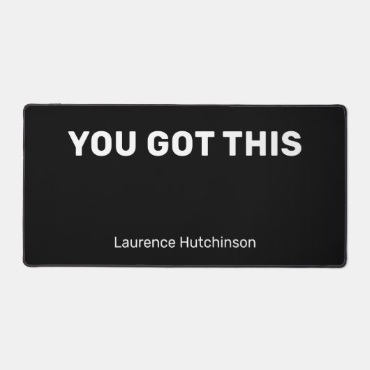 このモダン名得前はスタイリッシュ黒 デスクマット (正面)