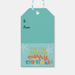 このモダン季節のおもしろいのクリカラフルスマス ギフトタグ