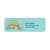 このモダン季節のおもしろいのクリカラフルスマス ラベル (正面)