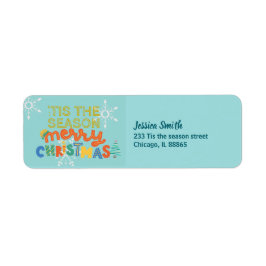 このモダン季節のおもしろいのクリカラフルスマス ラベル