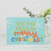 このモダン季節のおもしろいカラフルクリスマスカード シーズンカード (スタンド正面)