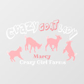 このヤギの婦人の色熱狂するを変える ウィンドウサイン (シート)