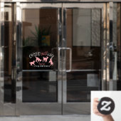 このヤギの婦人の色熱狂するを変える ウィンドウサイン (オフィスドア)