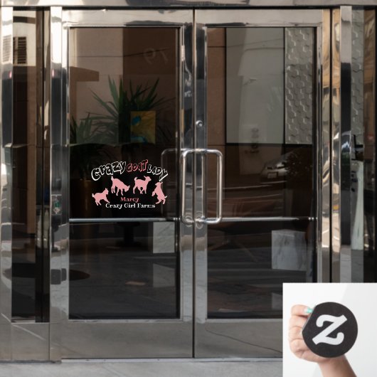 このヤギの婦人の色熱狂するを変える ウィンドウサイン (オフィスドア)