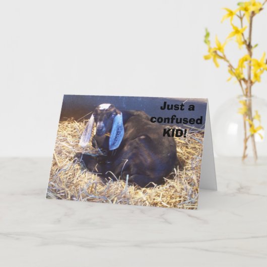 このヤギは完全に混乱したおじさんだ カード (黄色い花)