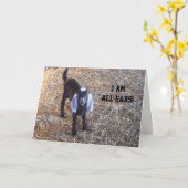 このヤギは"すべての耳"である – 相互誕生日カード カード (黄色い花)