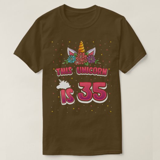 このユニコーンは35歳35歳の少女35歳 Tシャツ (デザイン正面)