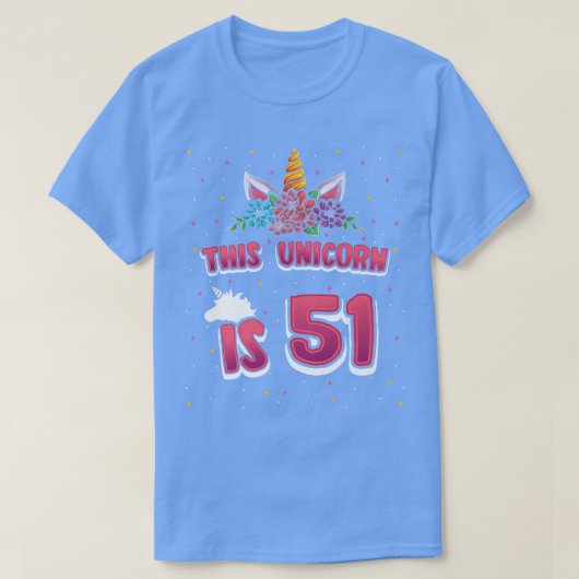このユニコーンは51 Fiftyone歳の女の子51st Bd Tシャツ (デザイン正面)