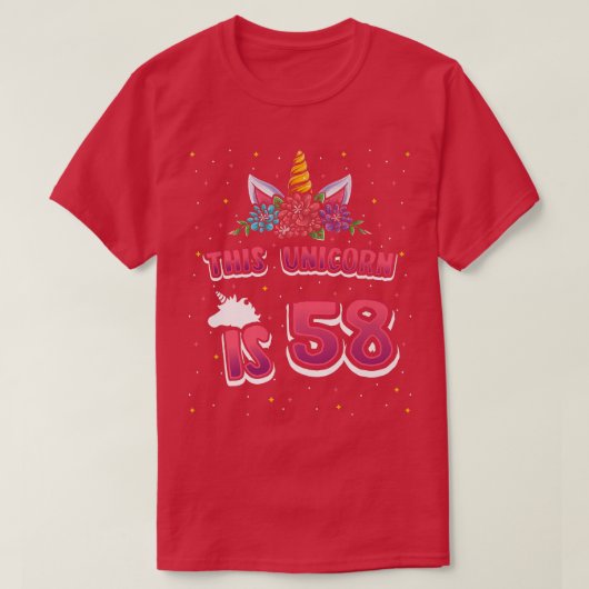 このユニコーンは58歳の女の子58th tシャツ (デザイン正面)