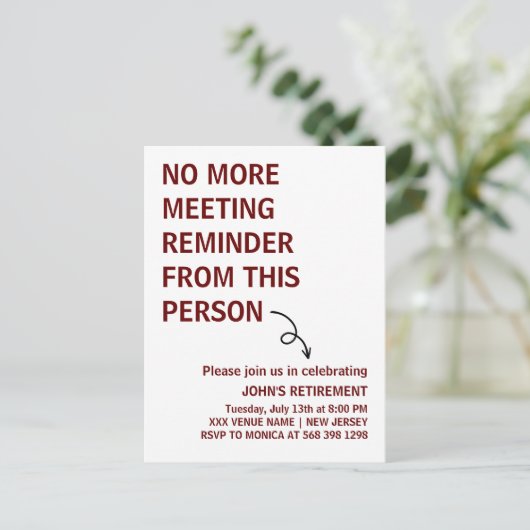 このユーザーからの会議のアラームはおもしろいない ポストカード (スタンド正面)