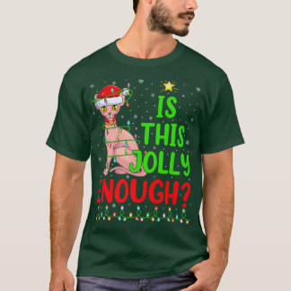 このユーモアたっぷりのクリスマスツリーは十分に陽気だろうか スフィンクス猫のクリスマス Tシャツ