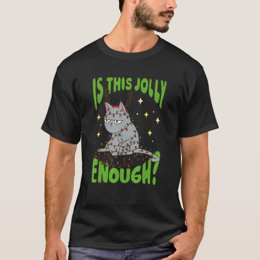 このユーモアはクリスマスの猫に十分ですか Tシャツ (正面)