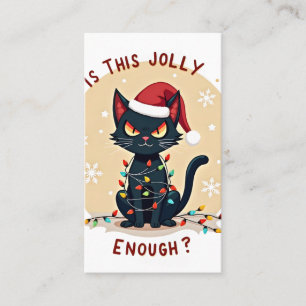 このユーモアは十分ですか 面白い黒猫 クリスマスツリー 名刺