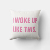 このユーモア枕のクッションおもしろいのように目が覚めた クッション (裏面)