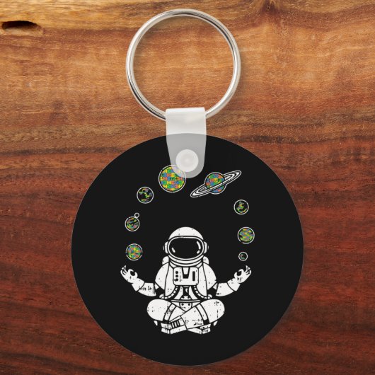 このヨガ宇宙飛行士のTシャツを誕生日として取得する, chr キーホルダー (正面)