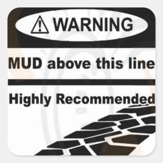 このラインステッカーの上の泥 スクエアシール (正面)