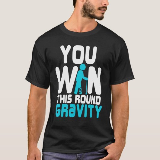 このラウンドG子供へで勝つ片足ギフト男達 Tシャツ (正面)