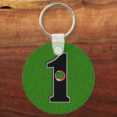 このラッキーゴルファーのホールインワンデザインをカスタマイズしよう！ キーホルダー (正面)