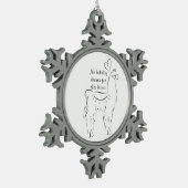 このラマにはドラマはない スノーフレークピューターオーナメント (左)