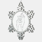 このラマにはドラマはない スノーフレークピューターオーナメント (右)