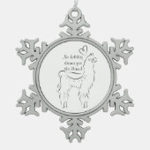 このラマにはドラマはない スノーフレークピューターオーナメント (正面)