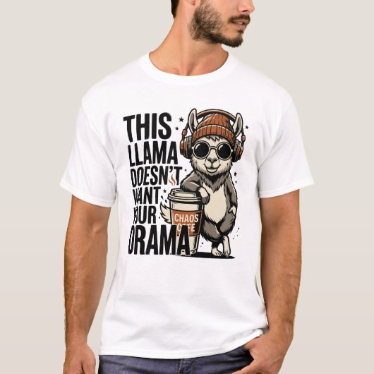このラマはあなたのドラマに興味なし Tシャツ (正面)