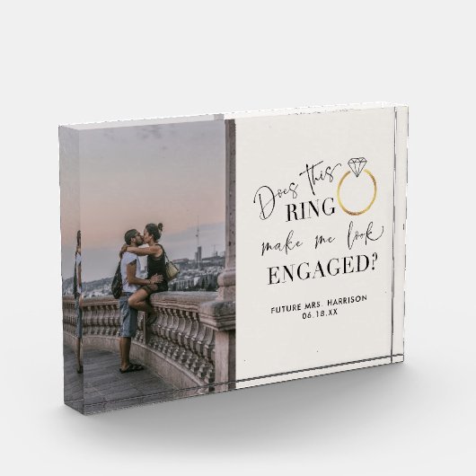 このリングや輪で書道を見せ婚約したる フォトブロック (左)