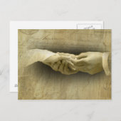 このリングや輪で、ロマンチックなヴィンテージの結婚式の愛 ポストカード (正面/裏面)