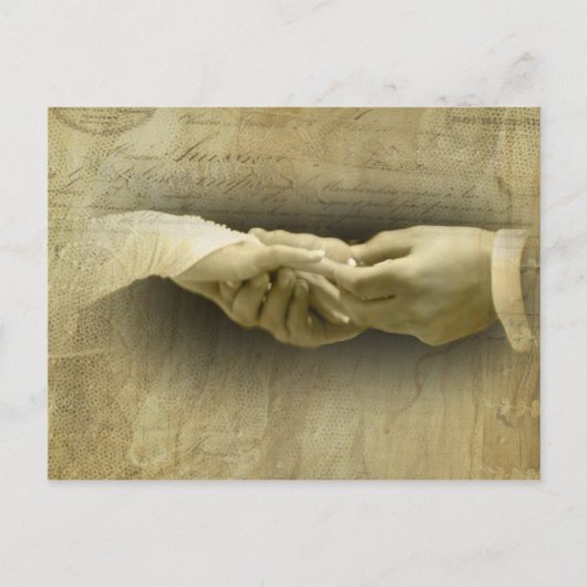 このリングや輪で、ロマンチックなヴィンテージの結婚式の愛 ポストカード (正面)