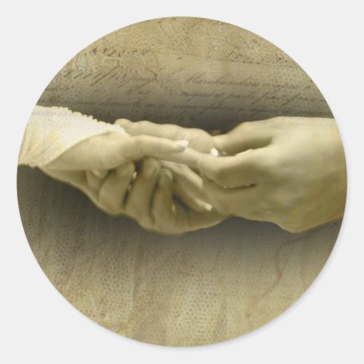 このリングや輪で、ロマンチックなヴィンテージの結婚式の愛 ラウンドシール (正面)