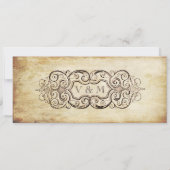 このリングや輪とヴィンテージウェディングチケット招待状 招待状 (裏面)