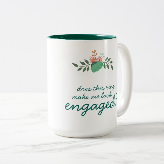 このリングや輪を婚約したなマグを見させます私にします ツートーンマグカップ (正面右)