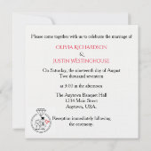 このリングや輪カジュアルステッキのフィギュア結婚カップル 招待状 (裏面)