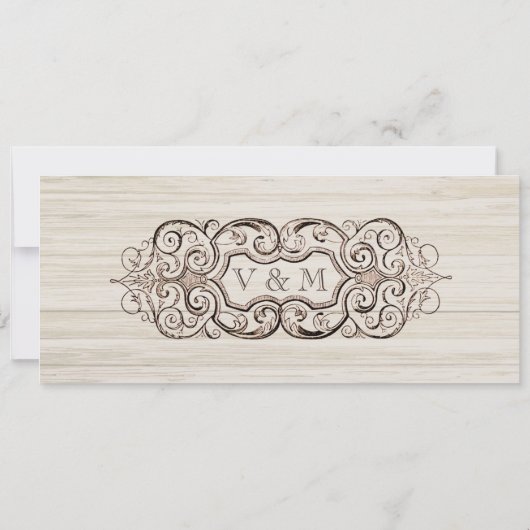 このリングを使って、チケットの招待状を結婚するヴィンテージ 招待状 (裏面)