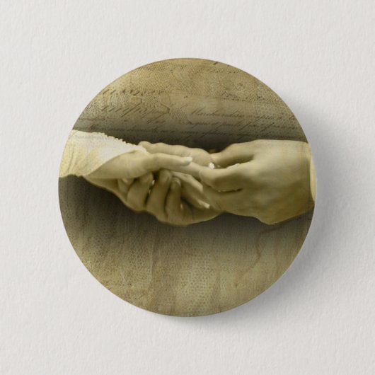 このリングを使って、愛を結婚するロマンチックなヴィンテージ 缶バッジ (正面)