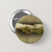 このリングを使って、愛を結婚するロマンチックなヴィンテージ 缶バッジ (正面&裏面)