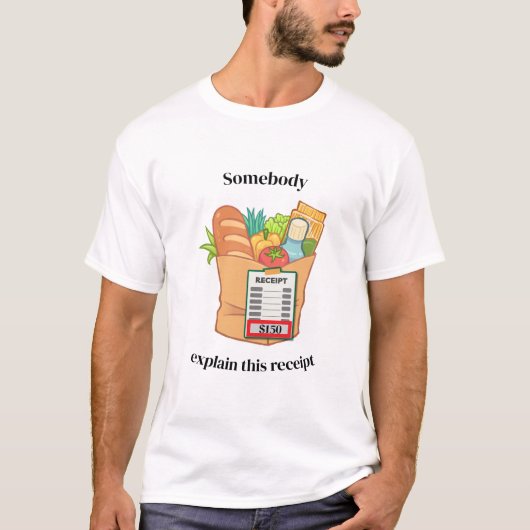 このレシートどうなってんの?面白い Tシャツ (正面)