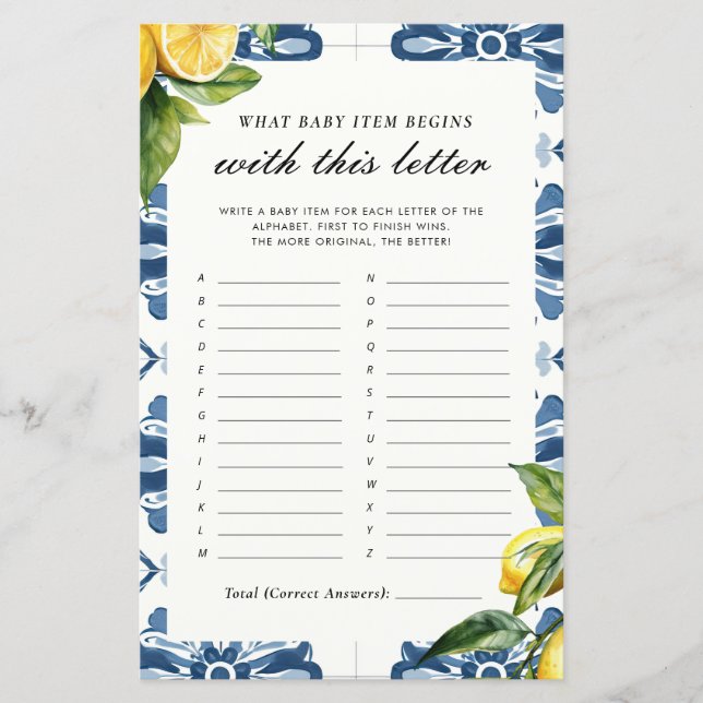 このレターポジターノゲームで始まるアイテム (正面)