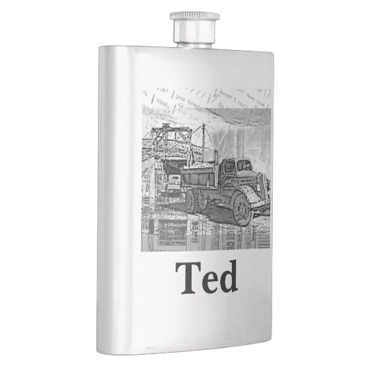 このレトロのトラックのフラスコのあなたの名前 フラスク (右)